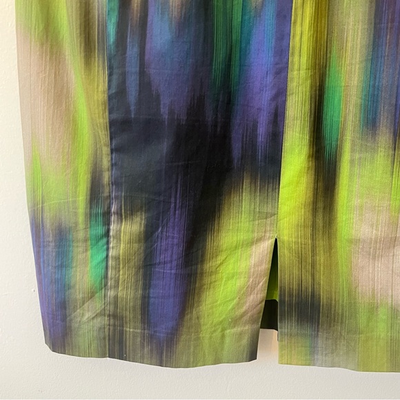 Lafayette 148 laurel Watercolor Sleeveless Sheath Dress Pleated Detail - Picture 8 of 16